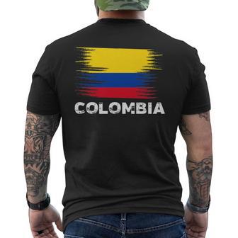 Colombia Colombian Flag Sport Soccer Football Men's T-shirt Back Print - Monsterry