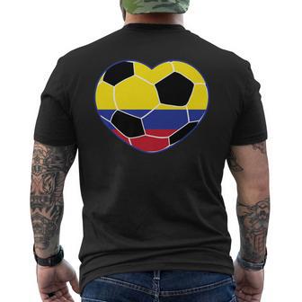 Colombia Soccer Ball Heart Jersey Colombian Football Men's T-shirt Back Print - Monsterry UK