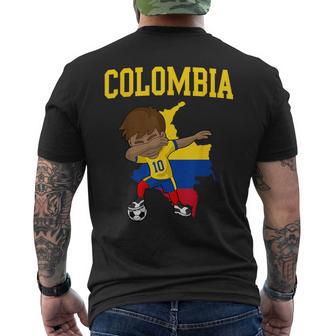 Colombia Soccer Colombian Football Dabbing Men's T-shirt Back Print - Monsterry