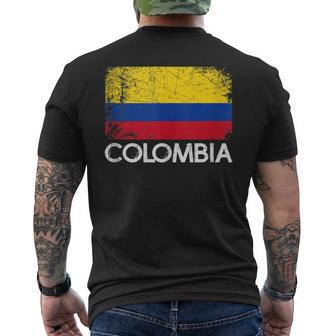 Colombian Flag Vintage Made In Colombia Men's T-shirt Back Print - Monsterry