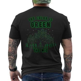 The Color Is Green The Wiz Retro Graphic Casual Men's T-shirt Back Print | Mazezy