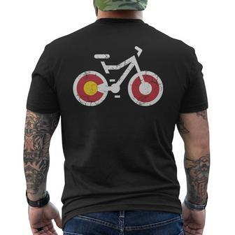 Colorado Flag Bike Men's T-shirt Back Print | Mazezy