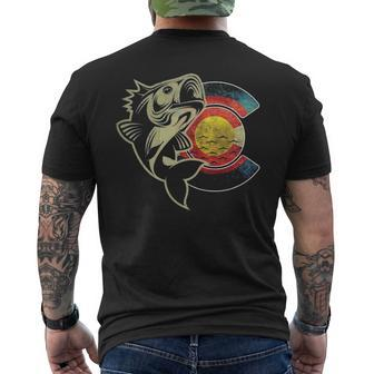 Colorado Flag Fishing Men's T-shirt Back Print | Mazezy