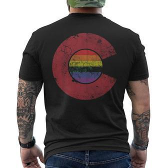 Colorado Flag Lgbt Gay Pride Men's T-shirt Back Print | Mazezy