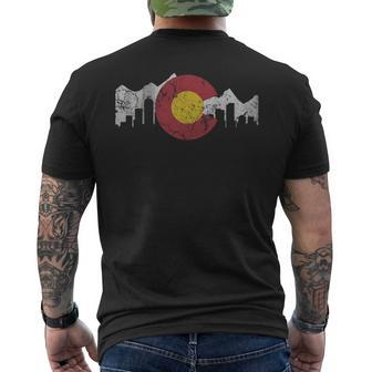 Colorado Flag Skyline Men's T-shirt Back Print | Mazezy