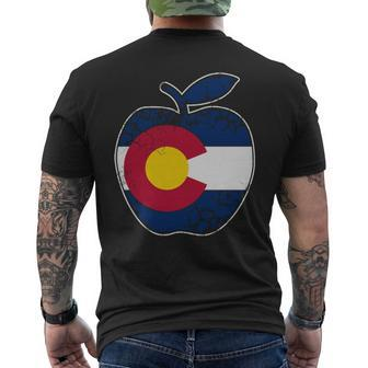 Colorado Flag Teachers Teacher Appreciation Men's T-shirt Back Print | Mazezy