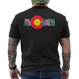 Colorado Floral Print Flag Colorful Colorado Mcma Men's T-shirt Back Print | Mazezy