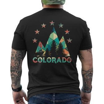 Colorado Mountains Pine Trees And Elk Poly Men's T-shirt Back Print | Mazezy
