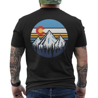 Colorado Mountains Retro Vintage Vibe Men's T-shirt Back Print | Mazezy