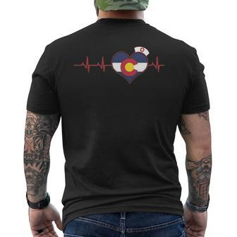Colorado Nurse Heartbea Men's T-shirt Back Print | Mazezy