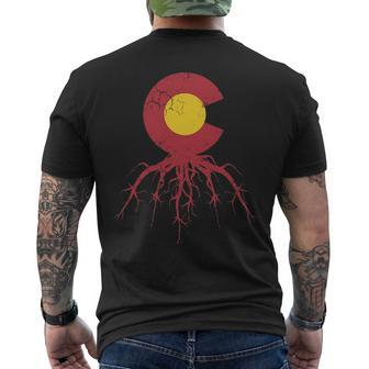 Colorado Roots Flag Retro Fade Men's T-shirt Back Print | Mazezy