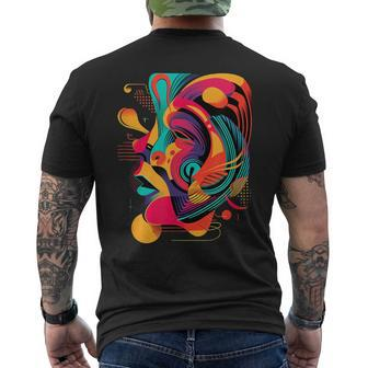 Colorful And Abstract Face Modern Art Geometric Men's T-shirt Back Print - Monsterry AU