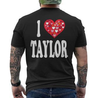 Colorful Heart My Name Is Taylor First Name I Love Taylor Men's T-shirt Back Print - Seseable