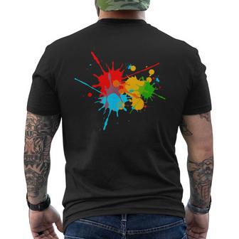 Colorful Paint Splatters Color Your Life Happiness Joy Fun Men's T-shirt Back Print - Monsterry CA