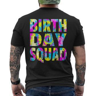 Colorful Tie Dye Birthday Squad Matching Group Men's T-shirt Back Print - Monsterry