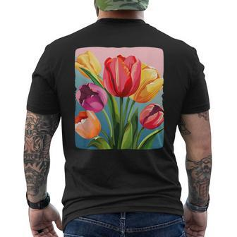 Colorful Tulip Costume Men's T-shirt Back Print - Seseable