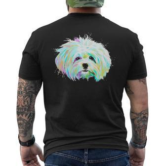 Colourful Maltese Dog Men's T-shirt Back Print | Mazezy