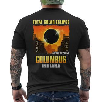 Columbus Indiana 2024 Total Solar Eclipse Men's T-shirt Back Print | Mazezy CA