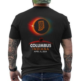 Columbus Indiana Total Solar Eclipse 2024 Men's T-shirt Back Print | Mazezy DE