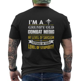 Combat Medic I Am A Grumpy Old Combat Medic Mens Back Print T-shirt - Thegiftio UK
