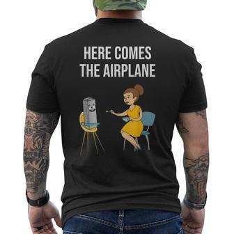 Here Comes The Airplane Men's T-shirt Back Print - Seseable