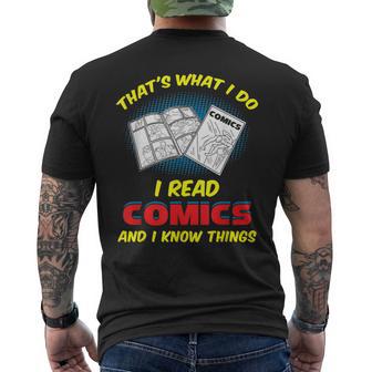 Comic Book Reader I Read Comics And I Know Things Men's T-shirt Back Print - Monsterry