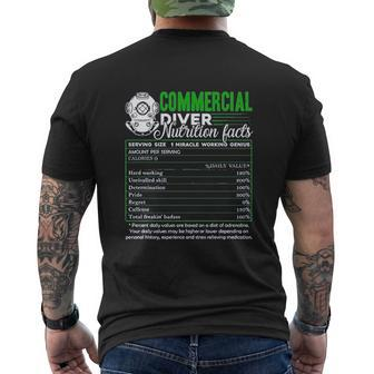 Commercial Diver Commercial Diver Nutrition Facts Mens Back Print T-shirt - Seseable