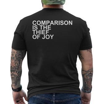 Comparison Is The Thief Of Joy Men's T-shirt Back Print - Monsterry