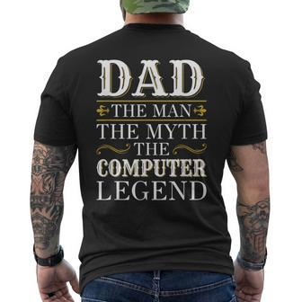 Computer Dad Legend For Fathers Day Men's T-shirt Back Print - Monsterry