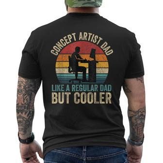 Concept Artist Dad Like Regular Dad But Cooler Fathers Day Men's T-shirt Back Print - Seseable