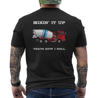 Concrete Truck Mixer Cement Construction Worker Contractor Mens Back Print T-shirt - Thegiftio UK