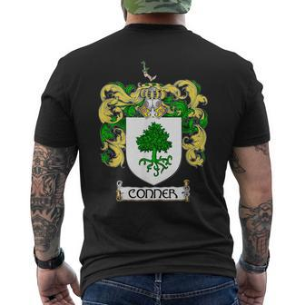 Conner Family Crest Coat Of Clan Arms Irish Surname Mens Back Print T-shirt - Thegiftio