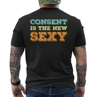 Consent Is The New Sexy Sexual Awareness Vintage Retro Men's T-shirt Back Print - Monsterry