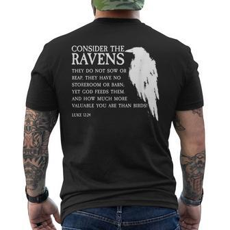Consider The Ravens Luke 12 Men's T-shirt Back Print - Monsterry AU