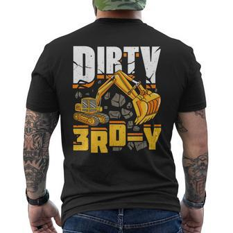 Construction 3Rd Birthday Boy Dirty 3Rd-Y Excavator Men's T-shirt Back Print - Thegiftio UK