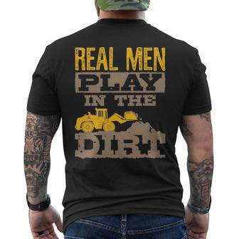 Construction Worker Real Men Men's T-shirt Back Print | Mazezy