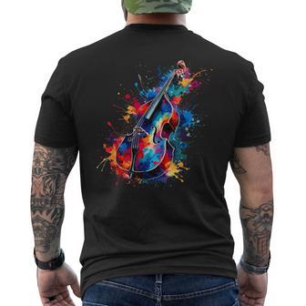Contrabajista De Contrabajista De Arte Pop Colorido Camiseta Hombre Estampado Espalda - Regaloses