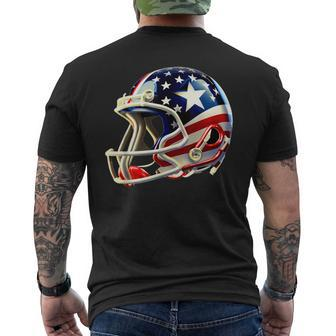 Cool American Football Helmet With American Flag Decal Usa Men's T-shirt Back Print - Thegiftio UK