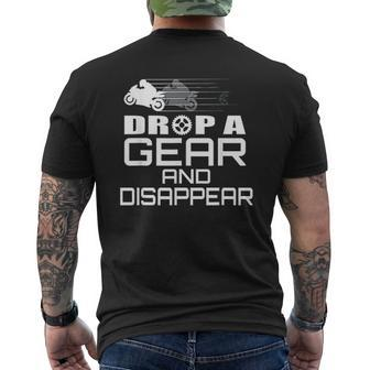 Cool Biker Drop A Gear And Disappear Mens Back Print T-shirt - Thegiftio UK