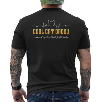 Cool Cat Daddy Heartbeat Cat Lovers Cat Daddy Men's T-shirt Back Print - Monsterry UK