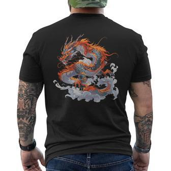 Cool Chinese Dragon In Clouds Chinese Zodiac New Year Men's T-shirt Back Print - Thegiftio UK