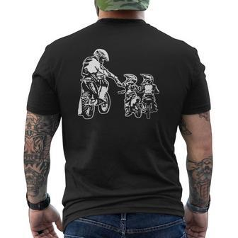 Cool Dad Dirt Bike Rider Motocross Father Son Biker Riding Mens Back Print T-shirt | Mazezy