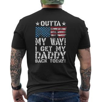 Cool I Get My Daddy Back Today Military Child Mens Back Print T-shirt | Mazezy