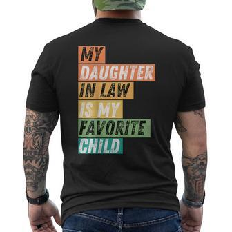 Cool My Daughter In Law Is My Favorite Child Vintage Cut Men's T-shirt Back Print - Monsterry CA