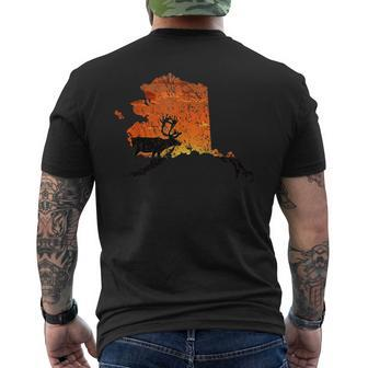 Cool DistressedVintage Caribou Sunrise Alaska Men's T-shirt Back Print - Monsterry