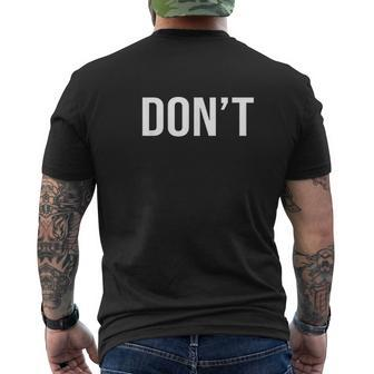 Cool Dont Simple Word Trendy Do Not Mens Back Print T-shirt - Thegiftio UK