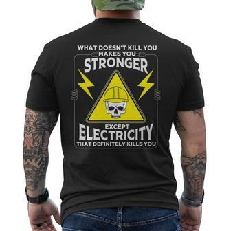 Cool Electrician Men Electricity Kill You Lineman Men's T-shirt Back Print | Mazezy