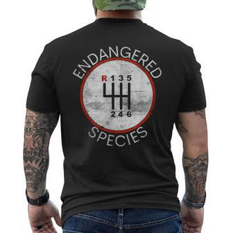 Cool Endangered Species Manual Gearbox Stick Shift 6 Speed Men's T-shirt Back Print - Monsterry DE