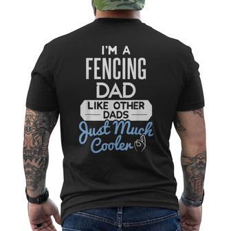 Cool Fathers Day Fencing Dad Men's T-shirt Back Print - Monsterry