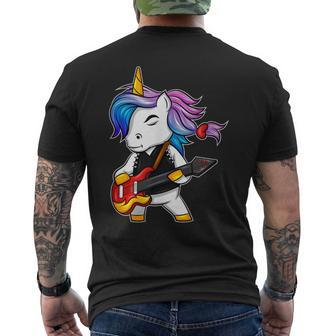 Cool Dabbing Rock ´N´ Roll Unicorn For Rock Fans Men's T-shirt Back Print - Monsterry